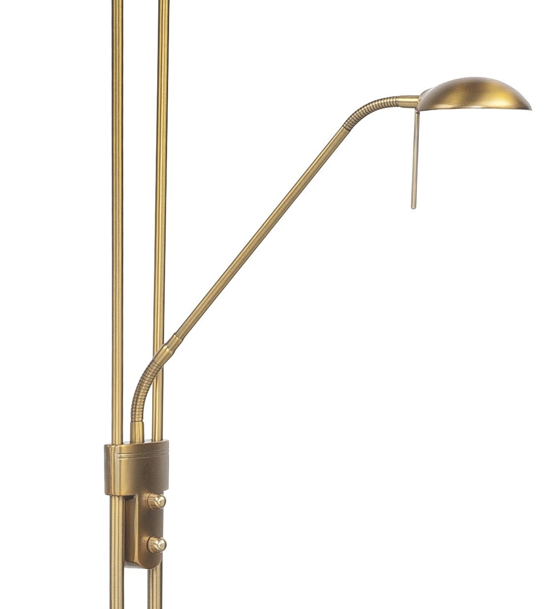 Vloerlamp Uplight New Luna 20W Led met 5W Led leesarm Brons met dimmer